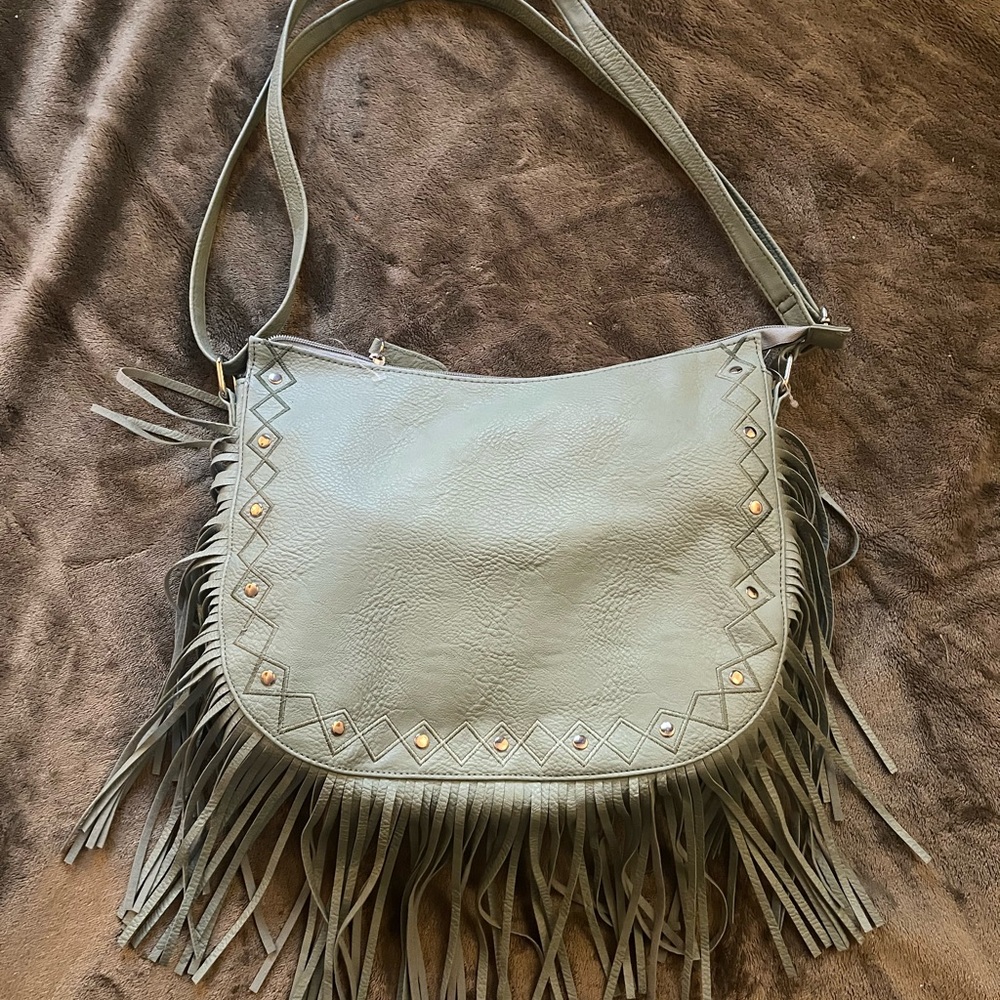 Light Mint Green Purse with Tassels